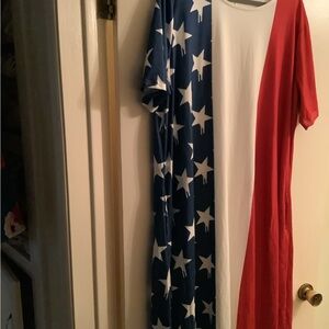 T shirt Dress Red White Blue 2X